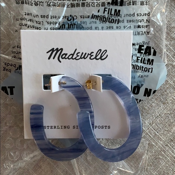 NWT Madewell Resin Oval Hoop Earrings - Picture 3 of 4